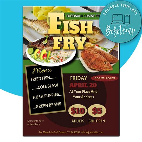 free fish fry flyer editable